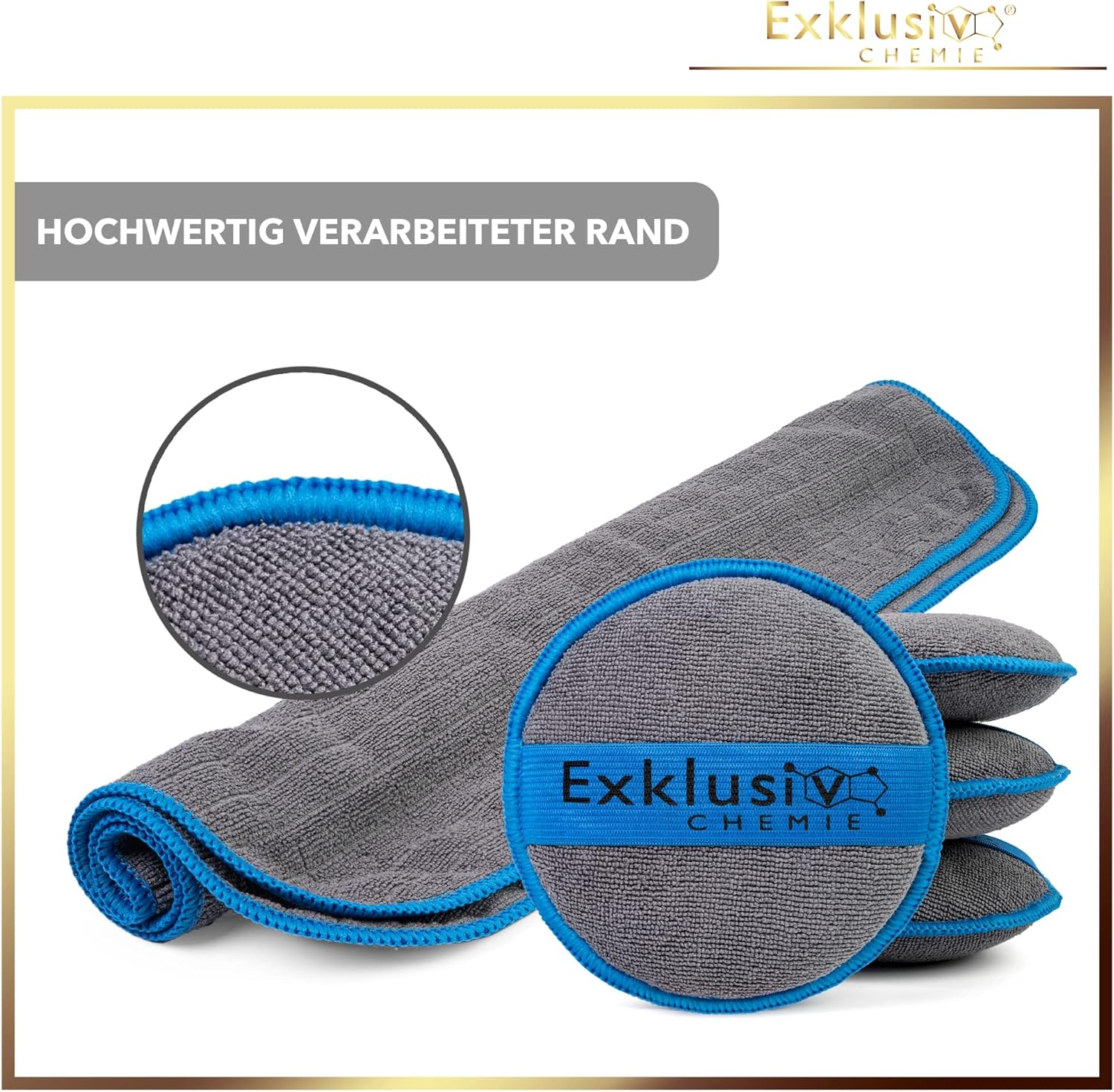 Handpolierschwamm Pad 4 Stück + Mikrofasertuch Q1 GSM 380