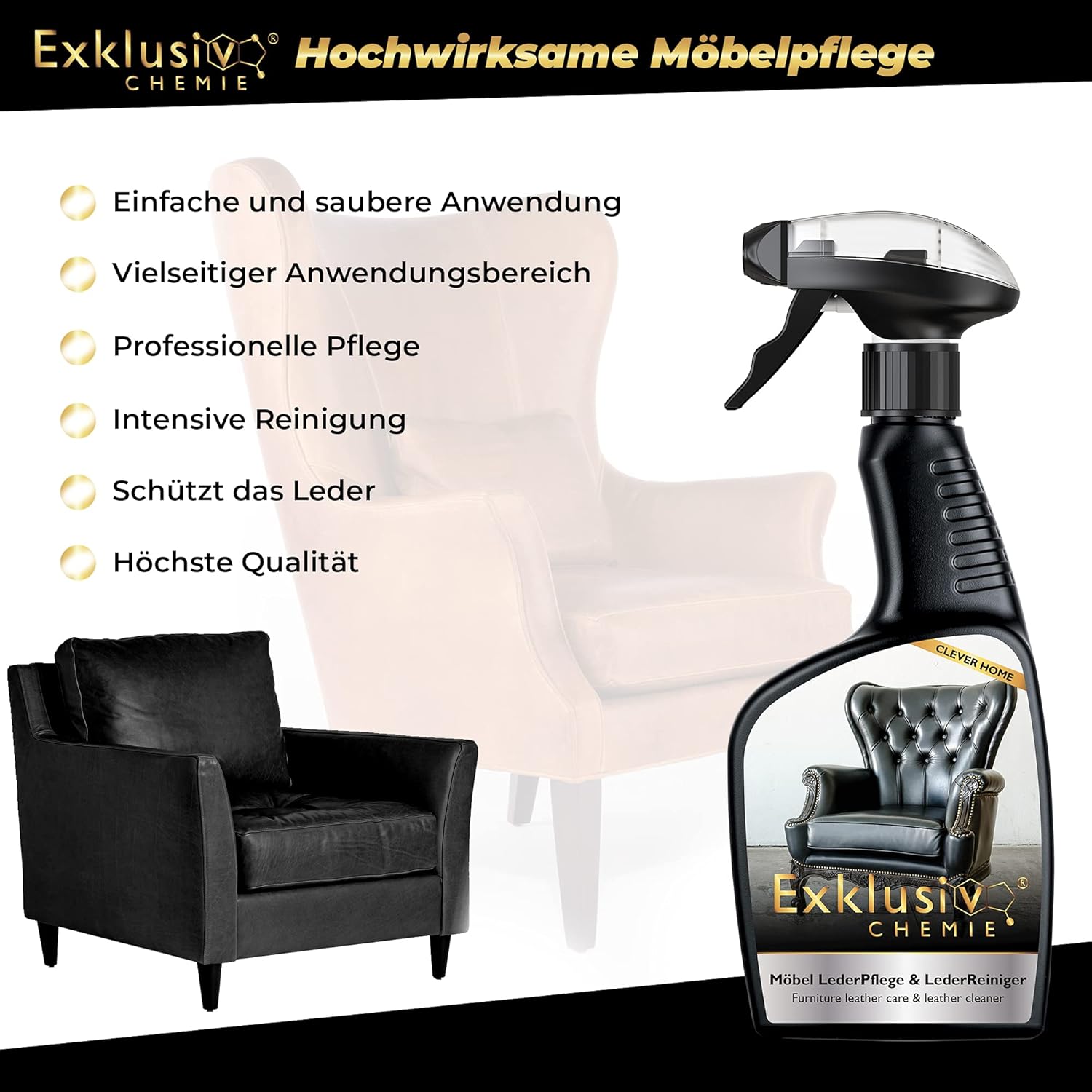 Echtleder Pflege & Lederreiniger für Möbel