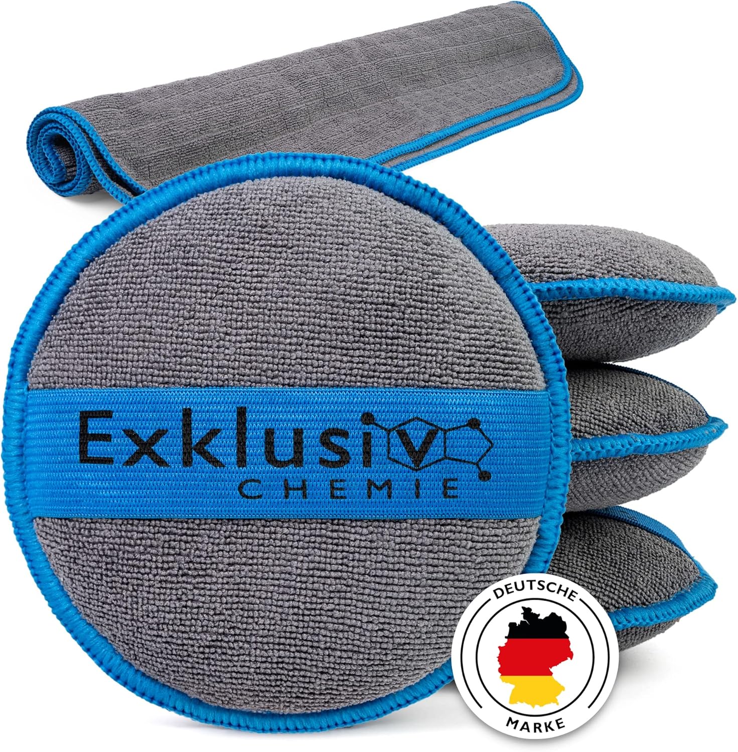 Handpolierschwamm Pad 4 Stück + Mikrofasertuch Q1 GSM 380