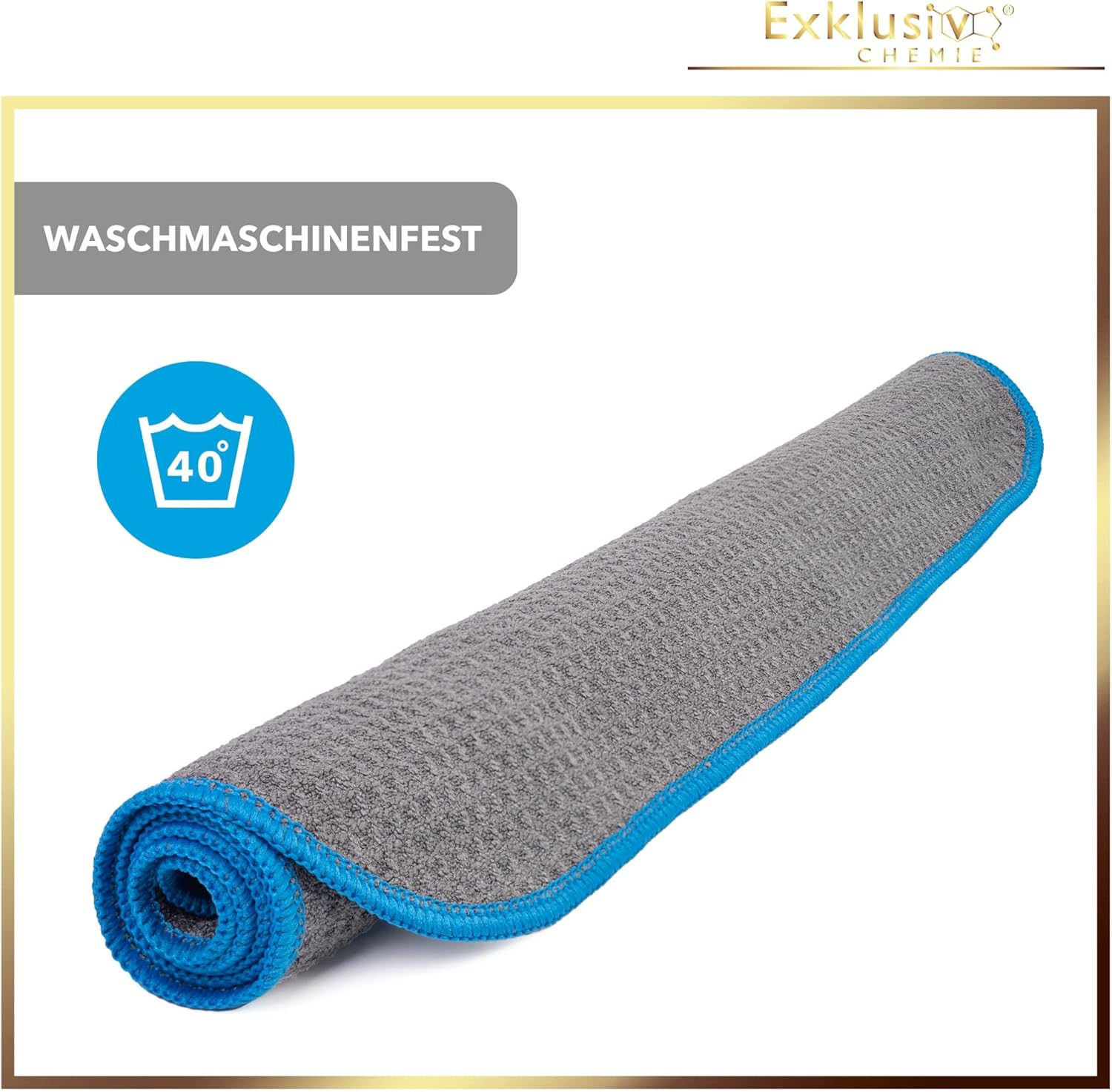 Waffeltuch 320 GSM - Q5 + Handpolierschwamm - 40 x 40 cm